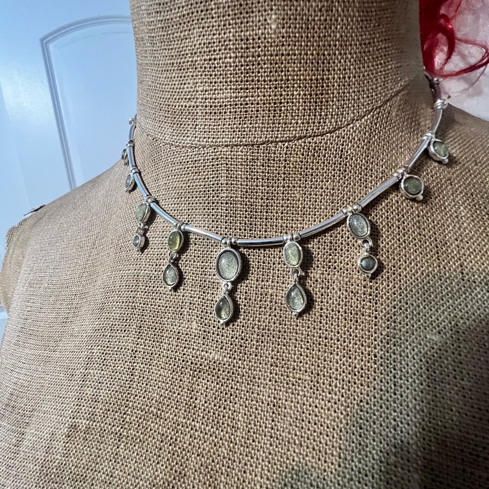 light green gem necklace